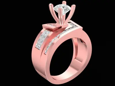 Modern Channel Set Diamond Ring for Women   2563 3D print model