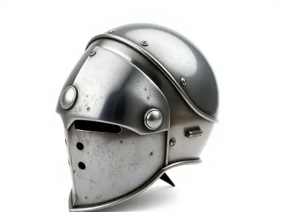 Medieval Armet Helmet Polished Engraved model pack Low-poly 3D model