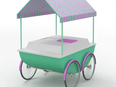 old Ice Cream Cart 3D model