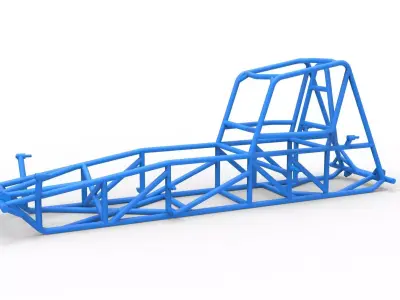 Frame of Vintage Dirt Modified stock car Scale 1 to 25 3D print model