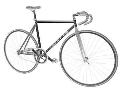 Black Fixed-Gear  Fixie Bicycle  3D model