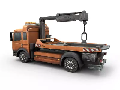 Car towing Low-poly 3D model