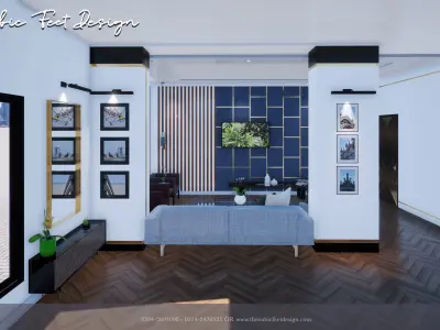 Living Area with using White Theme 3D model