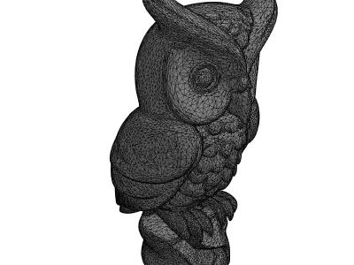 Stylized Owl Decorative Sculpture Figure Low-poly 3D model