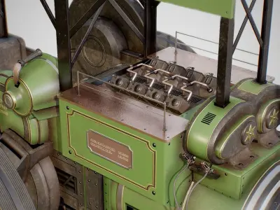 Steam Tractor - Aveling Barford Low-poly 3D model