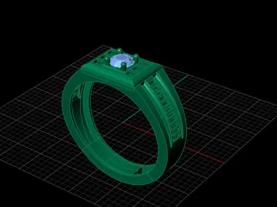 Print Ready STL 3DM  Gents Rings Diamond Men Ring  3D print model 121