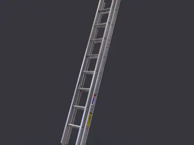 24 foot Aluminum Extension Ladder Low-poly 3D model