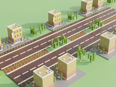 low poly simple cartoon game building Free 3D model