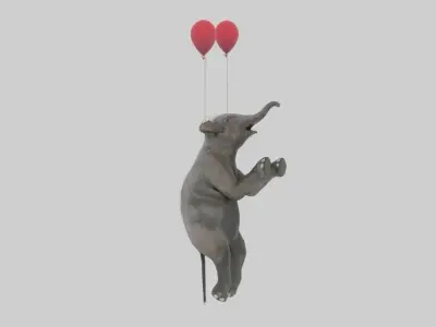 Baby elephant baloon 3D model