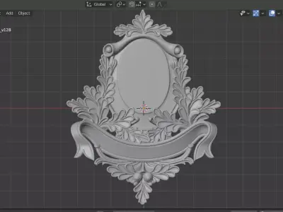 Cartouche classic decorative ornament cnc 3d printing stl 02 3D model