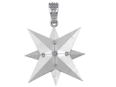 STAR DESIGN PENDANT 3D PRINTABLE MODEL  3D print model
