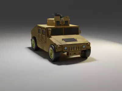 Humvee Desert Storm 3D Model Low-poly 3D model
