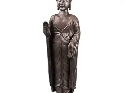 Silver Statue Of A Oriental Woman 3D model