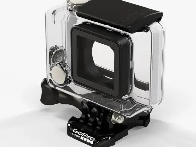 GoPro HERO4 Waterproof Housing Low-poly 3D model