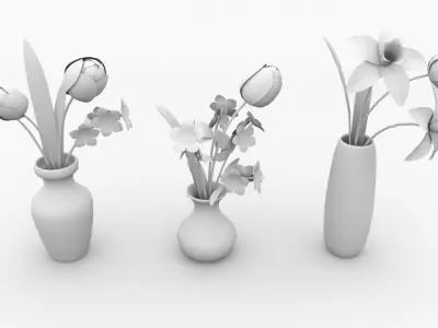 Flower Vase 3D model  3D model