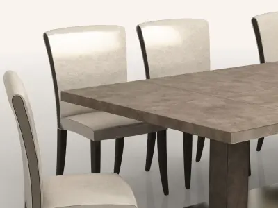 Dining room low poly  Low-poly 3D model