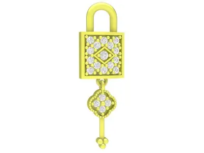 Luxury Diamond Lock Pendant for Jewelry Design  3949 3D print model
