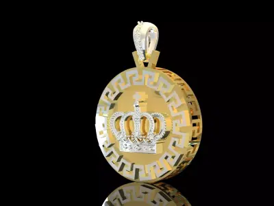 Crown stl 3dm Pendant Model jp0342 3D print model