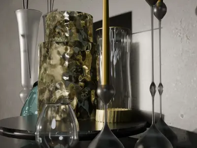 Archviz Decor Set 2 Basic Scene and Lighting 3D model