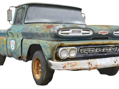 Classic Car Wreck 3D model