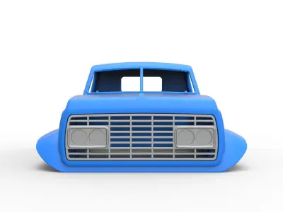 Cab of Vintage GATR Racing Semi truck Version 3 Scale 1 to 25 3D print model