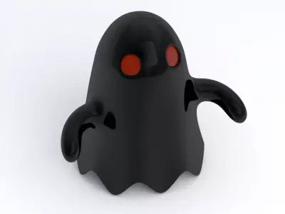 Little Cartoon Ghost Black 3D model