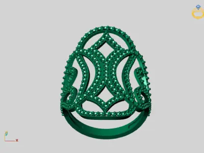 Vintage Womens Diamond Ring Women Rings 3dmodels 3D print model 3D print model 22