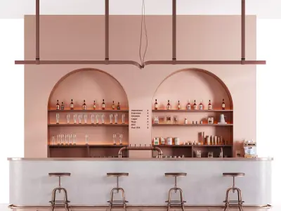 Stylish Bar Counter 3D model