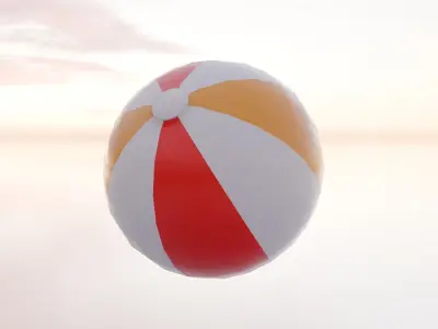 Beach Ball Summer stylized 3D model