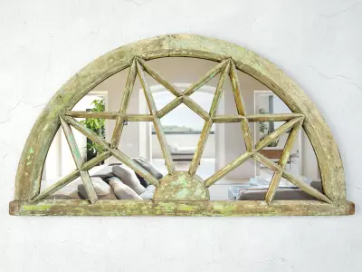 Vintage Arched Transom Mirror 3D model