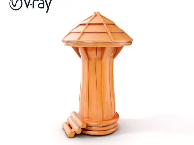 Wooden Treehouse Tower Model Pack Low-poly 3D model