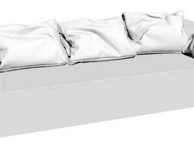 Dark sofa cushions 3D model