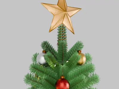Christmas Tree - with 3 Color Variants Low-poly 3D model