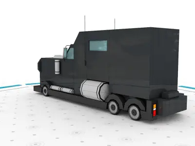 Brother Truck - Low poly cartoon car 3D model