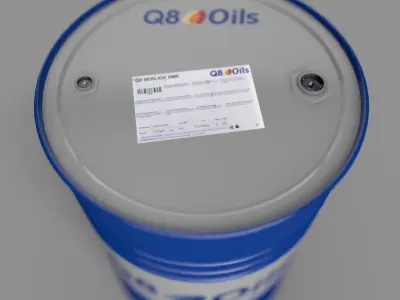 Realistic Q8 Oils Barrel 3D Model Low-poly 3D model