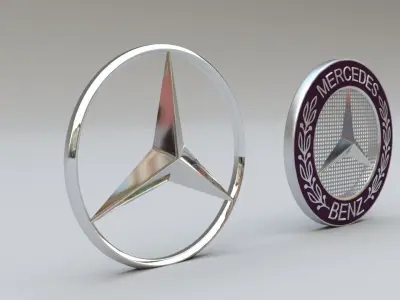 Mercedes logo set 3D model