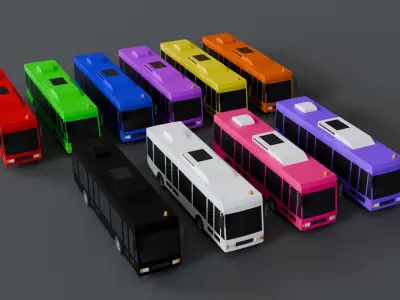 Bus Collection 070546 Low-poly 3D model