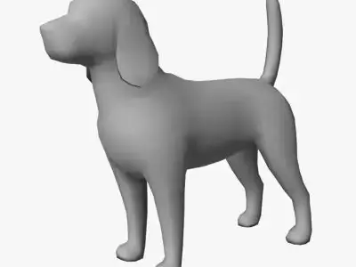 Low Poly Beagle dog Low-poly 3D model