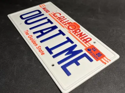 Back to the Future DeLorien Licence Plate Wall Plaque 3D print model