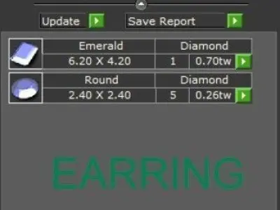 Emerald Earring Ring Set 2411 3D print model