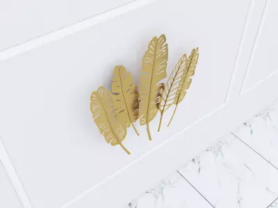 Decorative Metal plants with gold stainless  m14 3D model