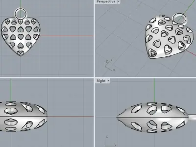 Heart pendants 3D print model
