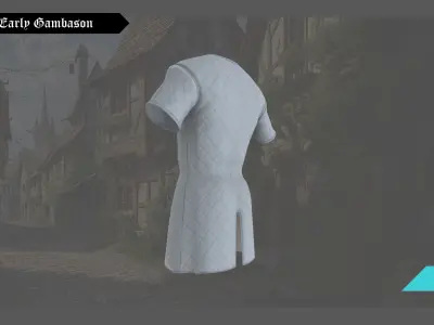 Medieval Early Gambason - For Metahuman Low-poly 3D model