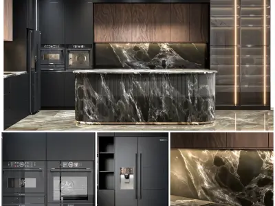 2 kitchen set 02 Low-poly 3D model