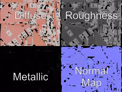 Charming Pink Dollhouse Model Pack Low-poly 3D model