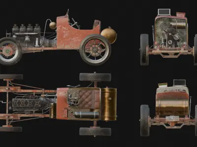 Vintage Racing Car Free low-poly 3D model
