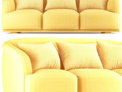 PLANETE large three seat Sofa Low-poly 3D model