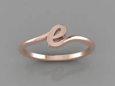 Alphabet Ring E 3D print model purchase