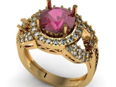 ruby daimond ring 3D print model buy
