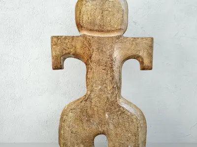 Vintage Java Stone Property Marker on Stand 3D model